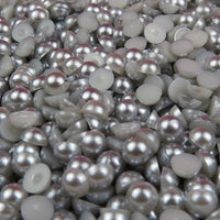 2-10mm Light Gray Resin Round Flat Back Loose Pearls - 1000pcs