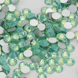 SS12/3mm Green Opal Glass Round Flat Back Loose Rhinestones - 1440pcs
