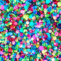 2-6mm Mixed Krystal's Krystmas Mix 2022 Resin Jelly Round Flat Back Loose Rhinestones #58 - 5000pcs