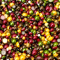 2-10mm Mixed Pearls and Rhinestones Resin Round Flat Back Loose Pearls #78 - 2000pcs