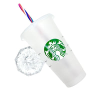 Starbucks 24 oz Clear Cup Reusable Cold Cup with Lid & Straw BPA Free