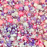 2-10mm Mixed Pearls and Rhinestones Resin Round Flat Back Loose Pearls #5 - 2000pcs
