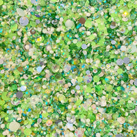 2-6mm Mixed Peridot, Green AB, White Resin Jelly Round Flat Back Loose Rhinestones #11 - 5000pcs