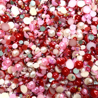 2-10mm Mixed Pearls and Rhinestones Resin Round Flat Back Loose Pearls #16 - 2000pcs