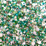 2-10mm Mixed Pearls and Rhinestones Resin Round Flat Back Loose Pearls #15 - 2000pcs