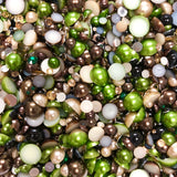 2-10mm Mixed Pearls and Rhinestones Resin Round Flat Back Loose Pearls #14 - 2000pcs