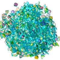 Mixed Shape Resin Rhinestones Dark Aquamarine AB Transparent Rhinestones, Heart, Round, Star, Moon, Diamond Flat Back Loose Rhinestones - 500pcs