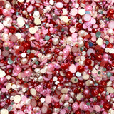 2-10mm Mixed Pearls and Rhinestones Resin Round Flat Back Loose Pearls #16 - 2000pcs