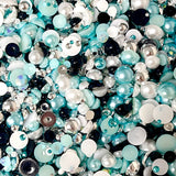 2-10mm Mixed Pearls & Rhinestones Round Flat Back Loose Pearls #116 - 2000pcs
