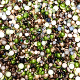 2-10mm Mixed Pearls and Rhinestones Resin Round Flat Back Loose Pearls #14 - 2000pcs