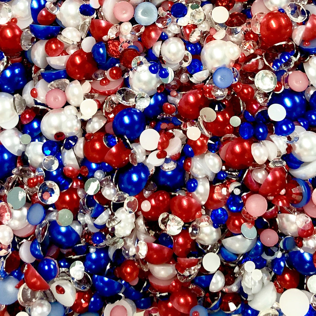 2-10mm Mixed Pearls and Rhinestones Resin Round Flat Back Loose Pearls #26 - 2000pcs