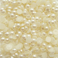 6mm Ivory Resin Round Flat Back Loose Pearls