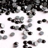 SS12/3mm Jet Black Glass Round Flat Back Loose HOTFIX Rhinestones - 1440pcs