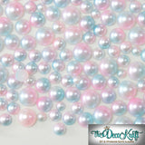 8mm Light Pink and Light Blue Ombre Mermaid Gradient Resin Round Flat Back Loose Pearls - 500pcs