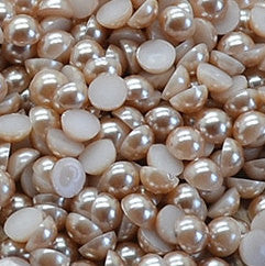2-10mm Mixed Light Coffee Flatback Half Round Pearls - 30 grams / 500 pieces - Loose, Bling, Nail Art, Decoden TDK-P078 - TheDecoKraft