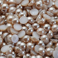 9mm Light Coffee Flatback Half Round Pearls - 29 grams / 150 pieces - Loose, Bling, Nail Art, Decoden TDK-P080 - TheDecoKraft - 1