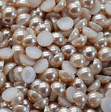 6mm Light Coffee Flatback Half Round Pearls - 28 grams / 500 pieces - Loose, Bling, Nail Art, Decoden TDK-P077 - TheDecoKraft - 1