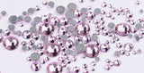 Mixed Light Rose Pink Glass Round Flat Back Loose HOTFIX Rhinestones - 400pcs