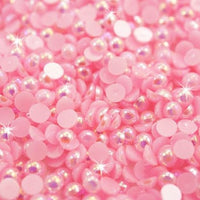 2-10mm Mixed Light Pink AB Flatback Half Round Pearls - 30 grams / 500 pieces - Loose, Bling, Nail Art, Decoden TDK-P068 - TheDecoKraft