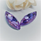 13x27mm Light Purple Glass Marquis Pointback Chatons Rhinestones - 10pcs