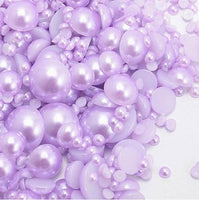 2-10mm Mixed Light Purple Flatback Half Round Pearls - 30 grams / 500 pieces - Loose, Bling, Nail Art, Decoden TDK-P079 - TheDecoKraft