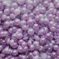 9mm Light Purple Resin Round Flat Back Loose Pearls