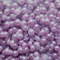 10mm Light Purple Resin Round Flat Back Loose Pearls