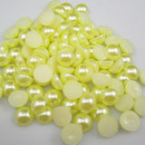 6mm Light Yellow Resin Round Flat Back Loose Pearls