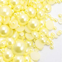 2-10mm Light Yellow Resin Round Flat Back Loose Pearls 1000pcs