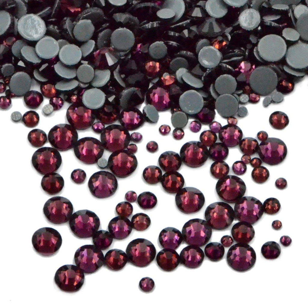SS16/4mm Dark Amethyst Purple Glass Round Flat Back Loose HOTFIX Rhinestones - 1440pcs