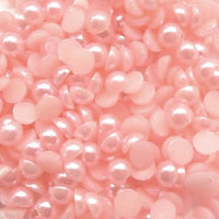 4mm Pale Pink Resin Round Flat Back Loose Pearls - 2500pcs