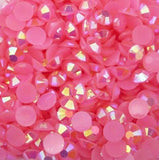 2-6mm Mixed Pink AB Jelly Round Flat Back Loose Rhinestones Non Hotfix