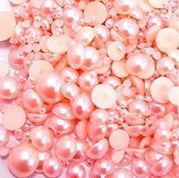 2-10mm Pink Resin Round Flat Back Loose Pearls 1000pcs