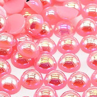 2-10mm Pink AB Resin Round Flat Back Loose Pearls - 1000pcs