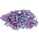 Mixed Rose Pink AB Glass Round Flat Back Loose HOTFIX Rhinestones - 400pcs