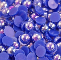2-10mm Mixed Royal Blue AB Flatback Half Round Pearls - 30 grams / 500 pieces - Loose, Bling, Nail Art, Decoden TDK-P060 - TheDecoKraft