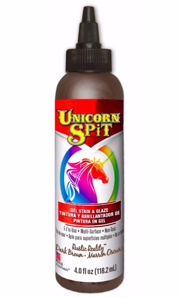 Unicorn Spit Paint, Gel Stain & Glaze (4 oz./118.2 ml) - Rustic Reality Dark Brown