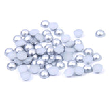 2-10mm Mixed Silver Matte Resin Round Flat Back Loose Pearls - 1000pcs