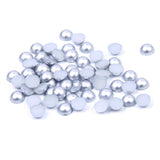6mm Silver Matte Resin Round Flat Back Loose Pearls - 1000pcs