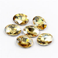 10x14mm Champagne Glass Oval Pointback Chatons Rhinestones